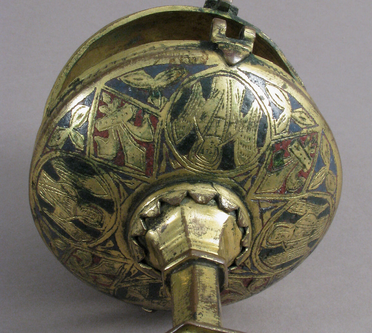 Ciborium, Champlevé enamel, copper-gilt, Spanish