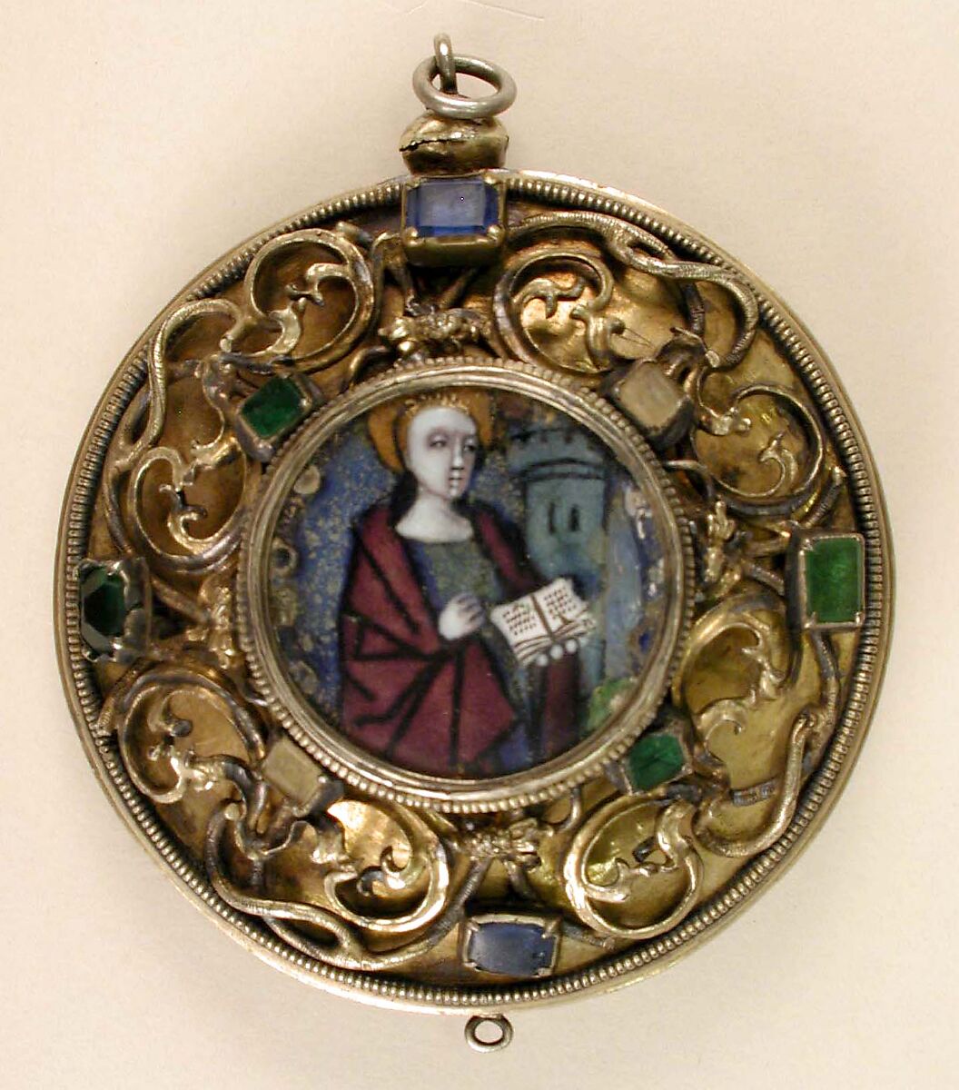 Reliquary, Painted enamel, silver-gilt, glass, French (?) 