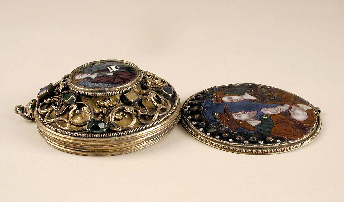 Reliquary, Painted enamel, gilded silver, and glass, French (?)