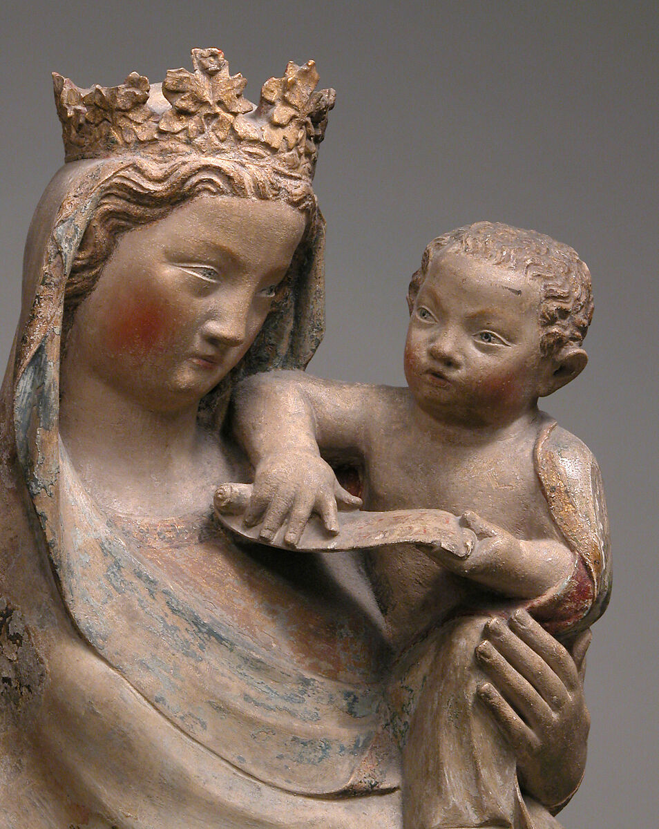 Virgin and Child, Paris limestone, polychromed, gilded, French