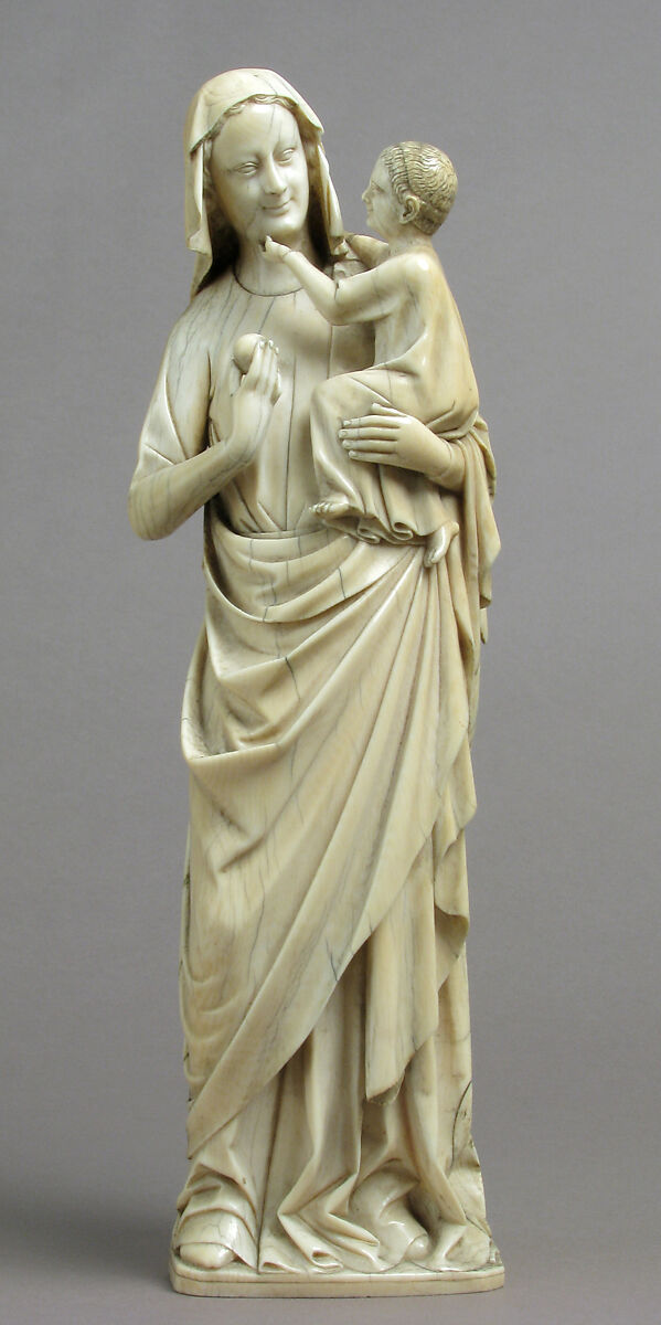 Virgin and Child, Elephant ivory, European (Medieval style)