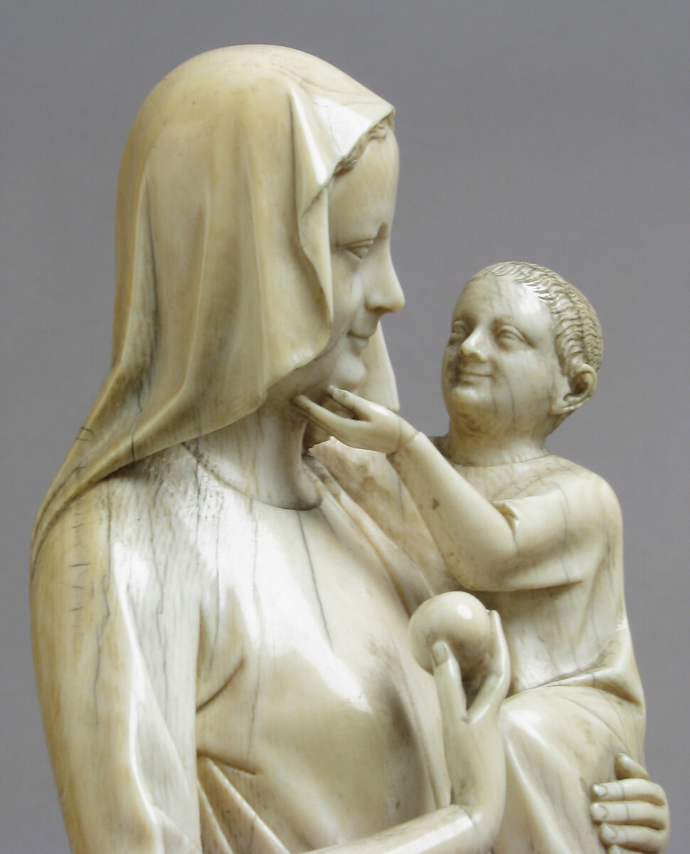 Virgin and Child, Elephant ivory, European (Medieval style)