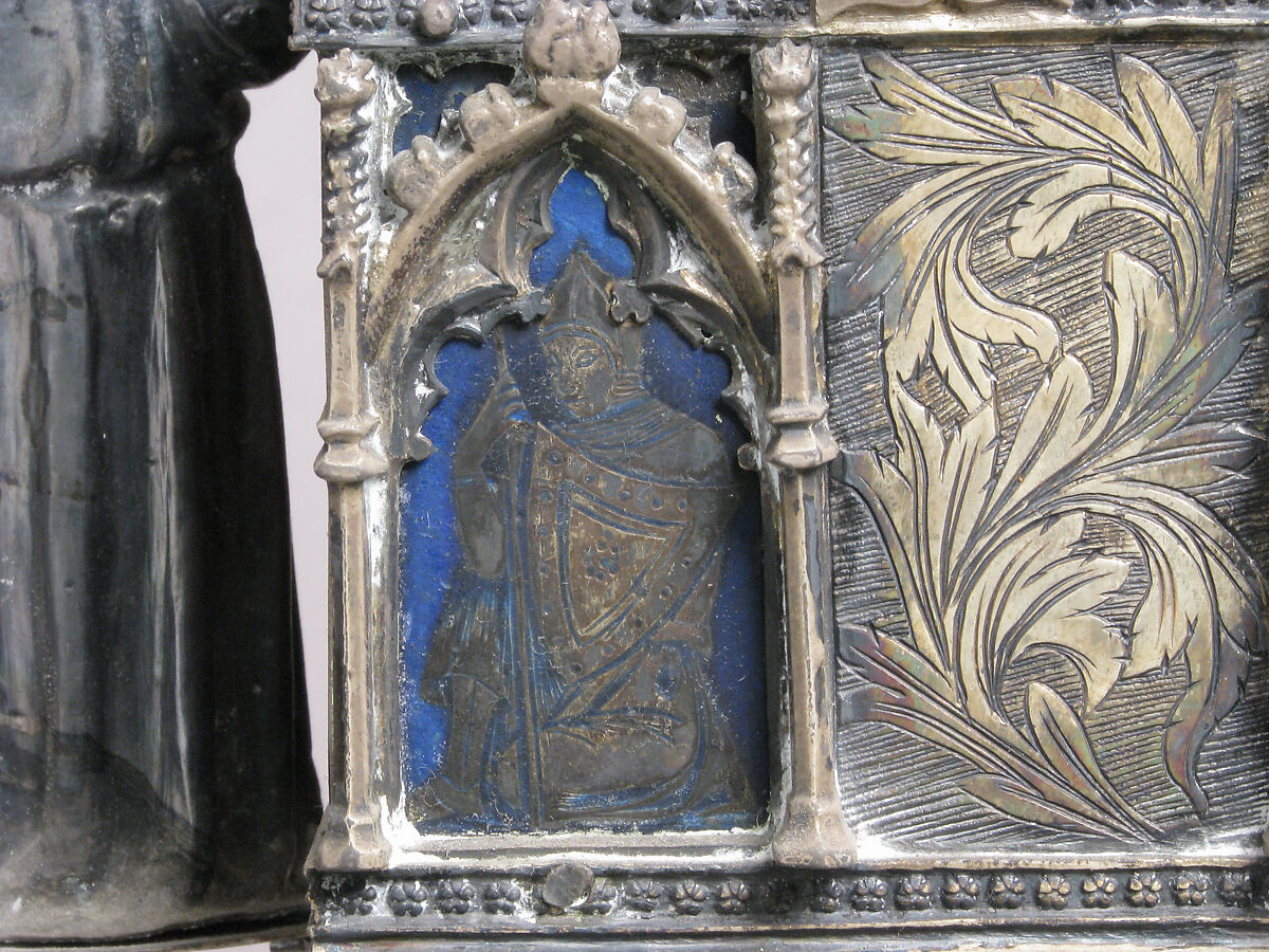 Reliquary, Gilded silver and basse taille enamel, Italian