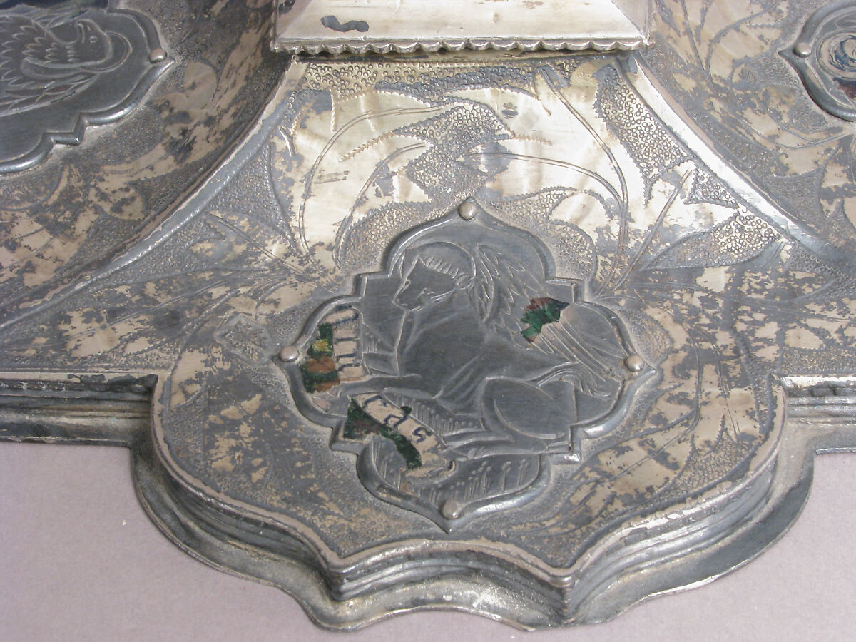 Reliquary, Gilded silver and basse taille enamel, Italian