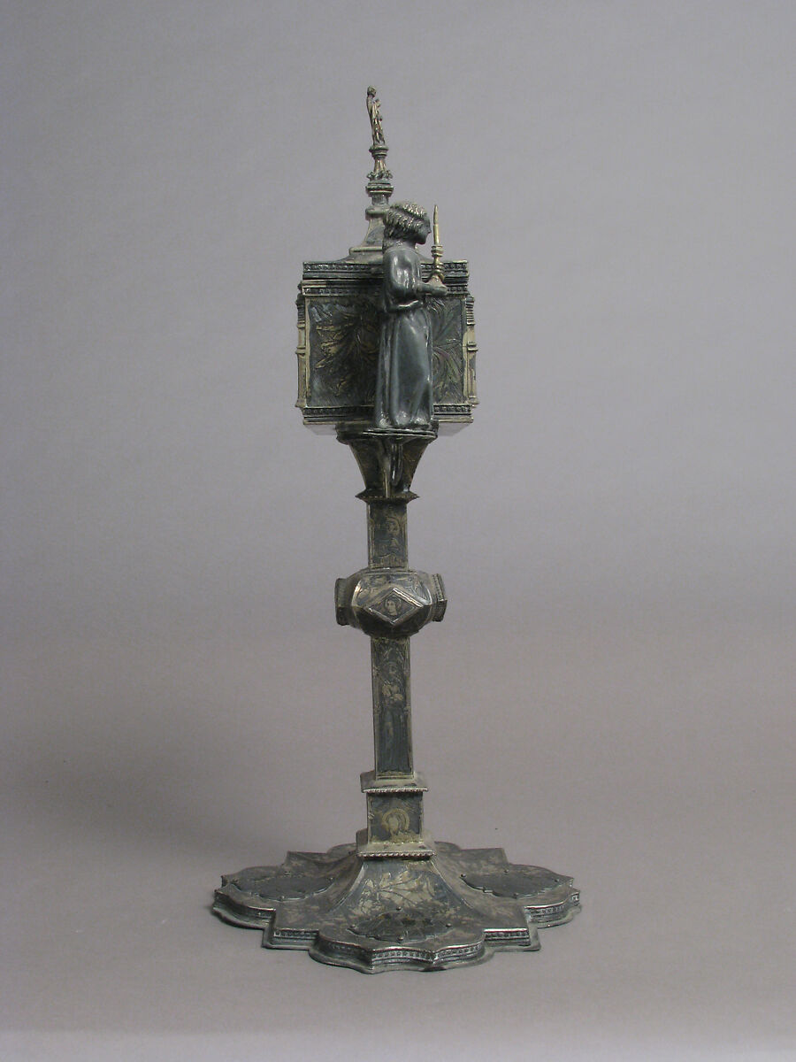 Reliquary, Gilded silver and basse taille enamel, Italian