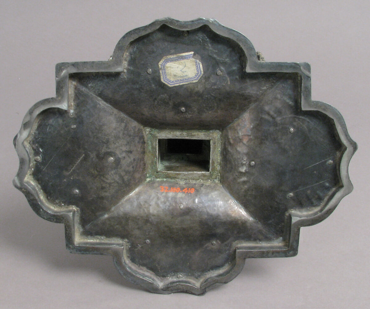 Reliquary, Gilded silver and basse taille enamel, Italian