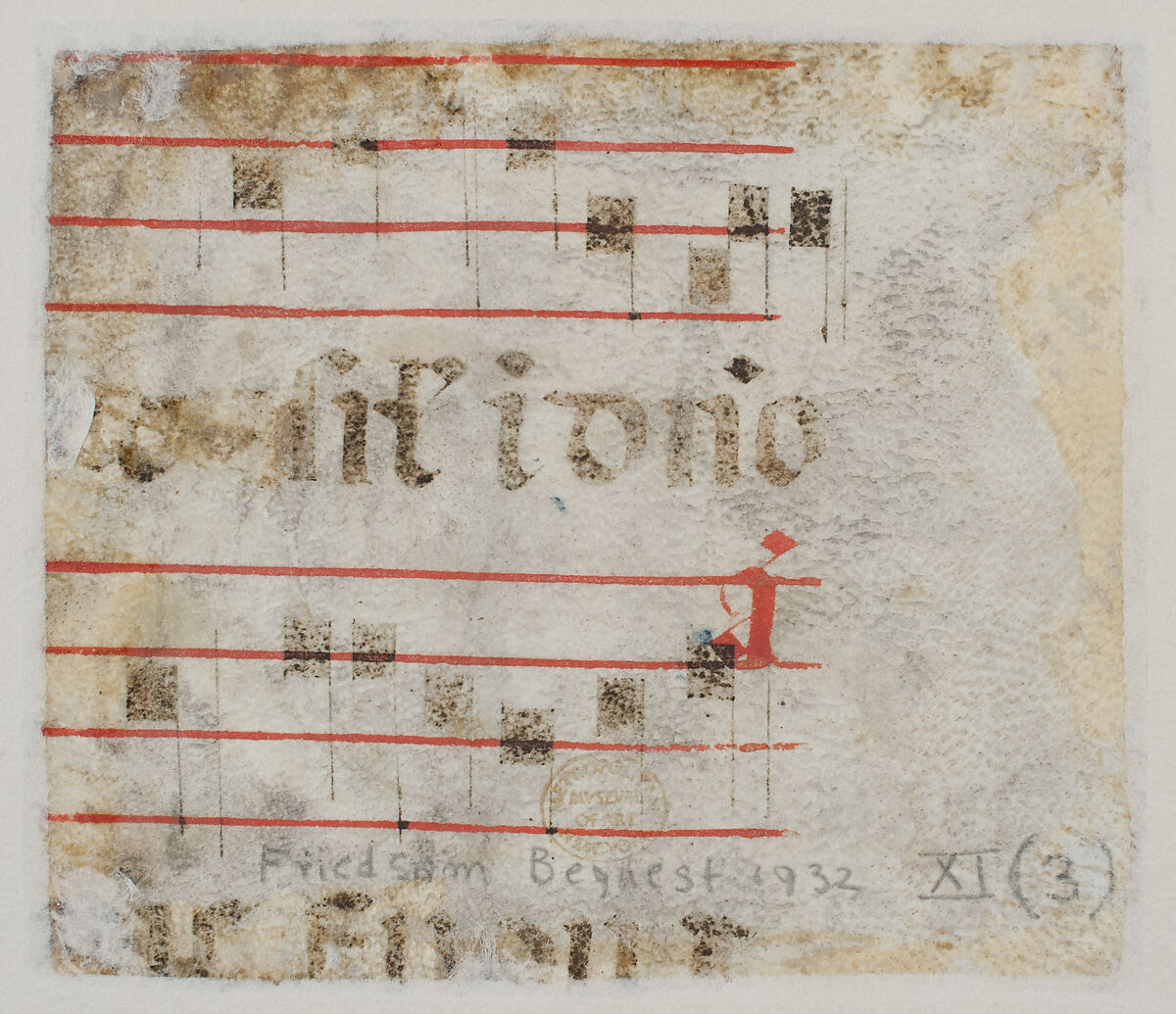 Manuscript Illumination with Initial Q, from a Choir Book, Tempera, ink, and gold on parchment, North Italian