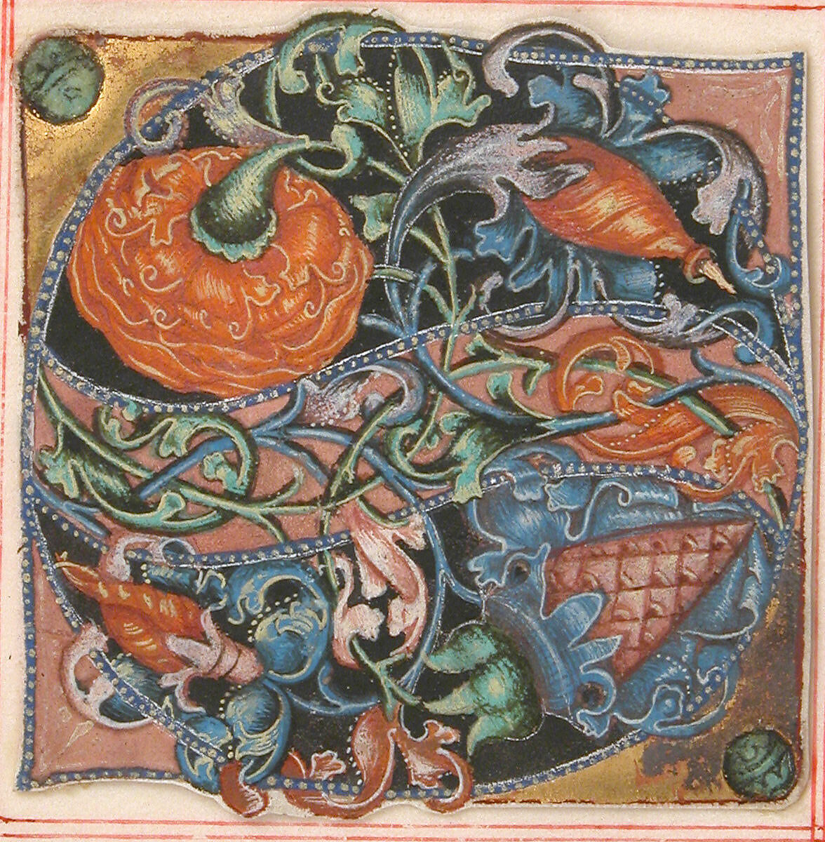 Manuscript Illumination with Initial S, from a Choir Book, Tempera, ink, and gold on parchment, German 