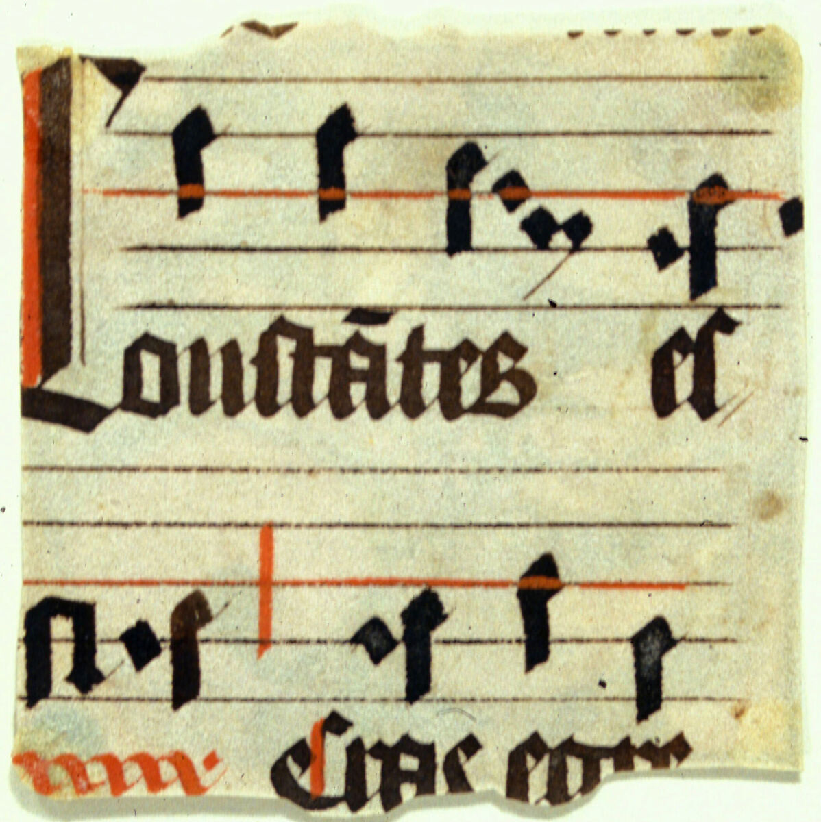 Manuscript Illumination with Initial S, from a Choir Book, Tempera, ink, and gold on parchment, German