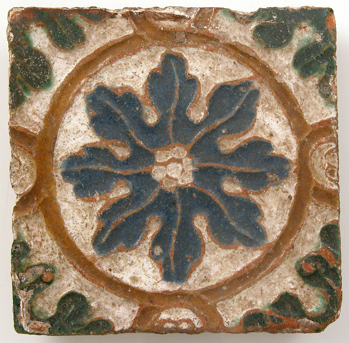 Tile, Earthenware, glazed, Spanish 