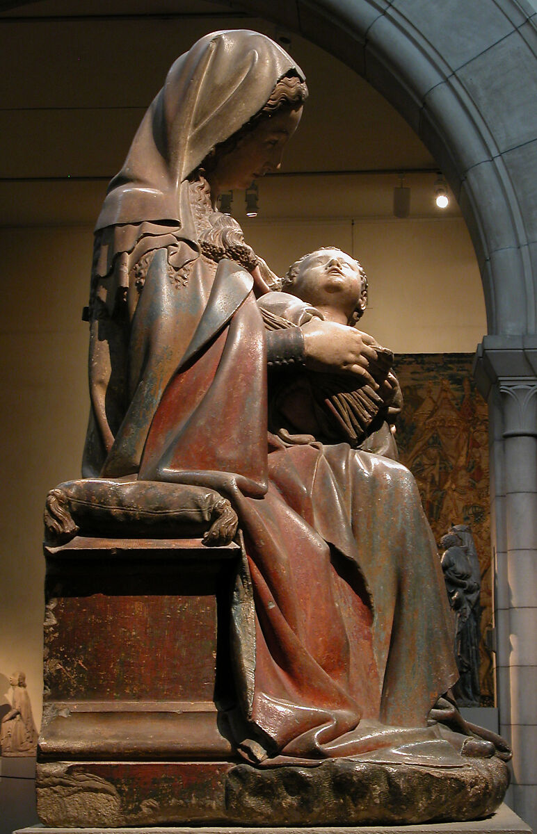 Virgin and Child, Attributed to Claus de Werve (Netherlandish, active in France, ca. 1380–1439, active Burgundy, 1396–ca. 1439), Limestone with paint and gilding, French