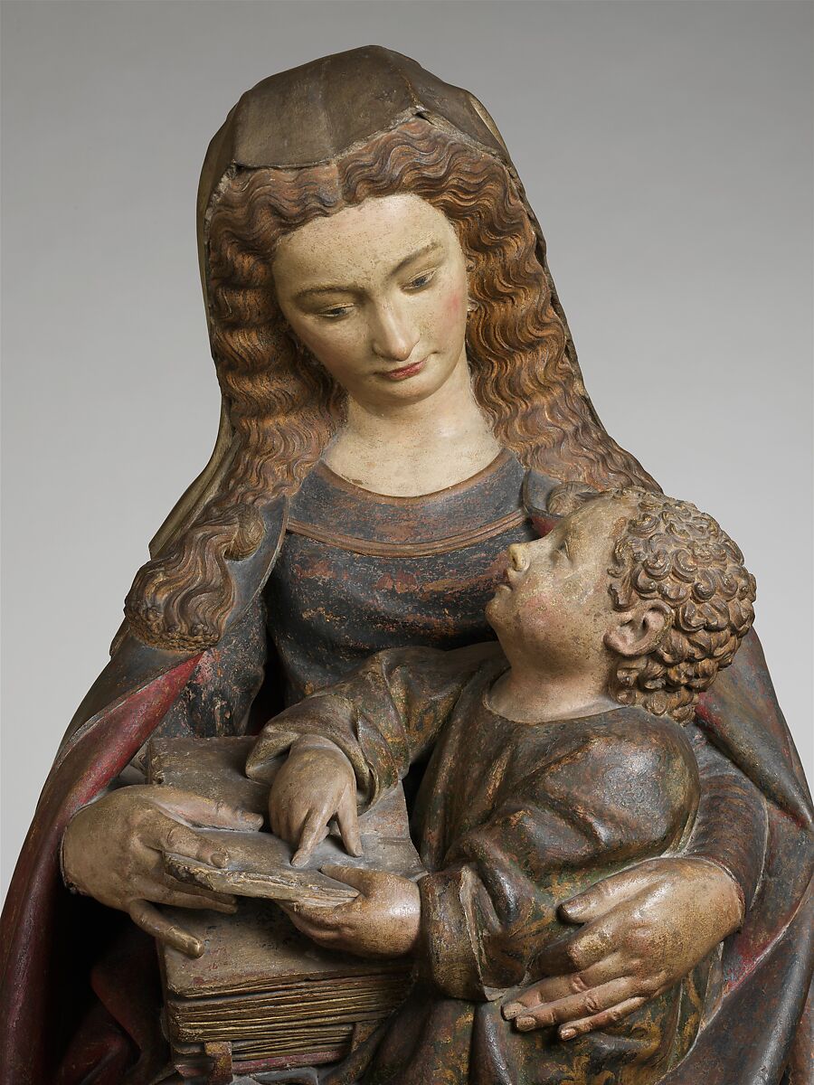 Virgin and Child, Attributed to Claus de Werve (Netherlandish, active in France, ca. 1380–1439, active Burgundy, 1396–ca. 1439), Limestone with paint and gilding, French