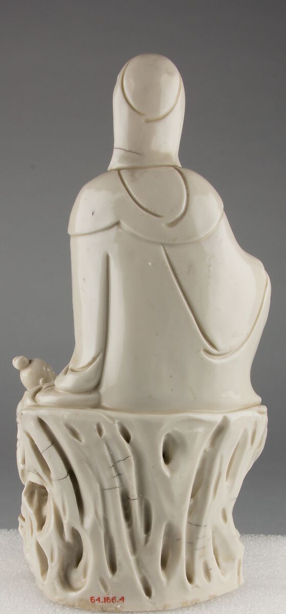 Seated bodhisattva Guanyin with an attendant, Porcelain with ivory glaze (Dehua ware), China