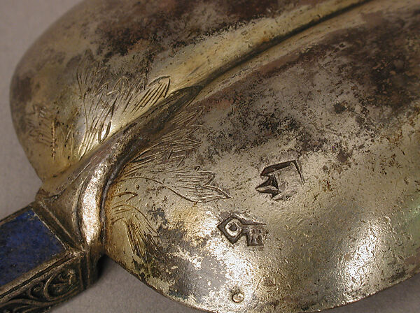 Spoon, Silver-gilt, lapis lazuli, French