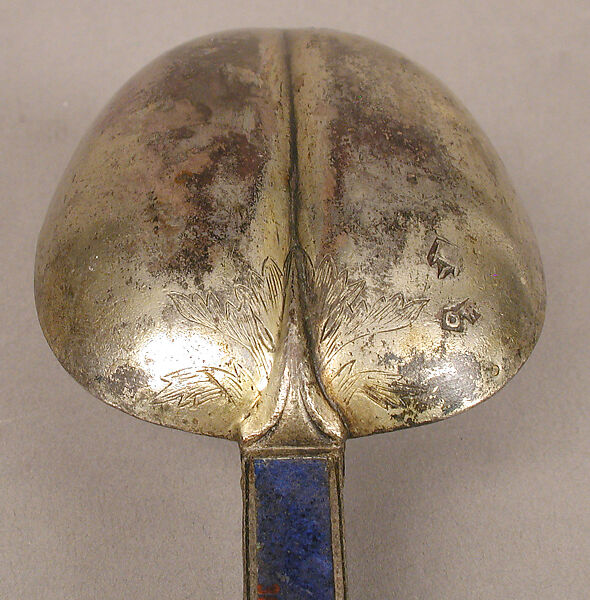 Spoon, Silver-gilt, lapis lazuli, French