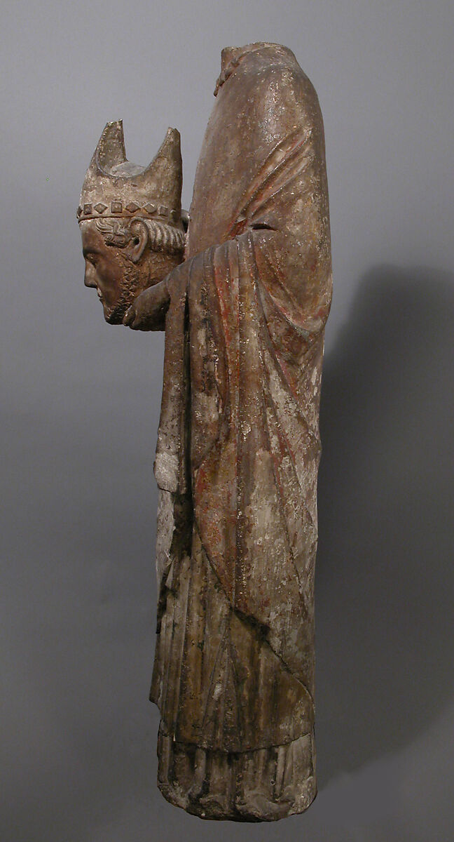 Saint Firmin Holding His Head, Limestone and paint, French