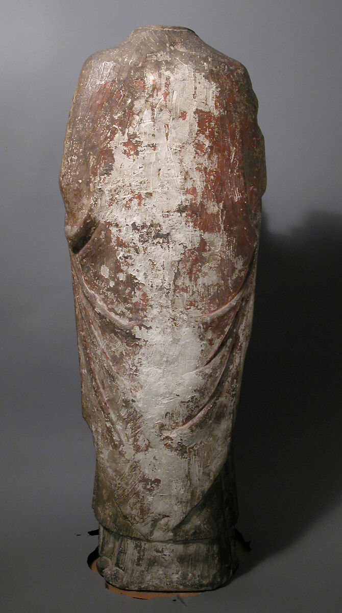 Saint Firmin Holding His Head, Limestone and paint, French