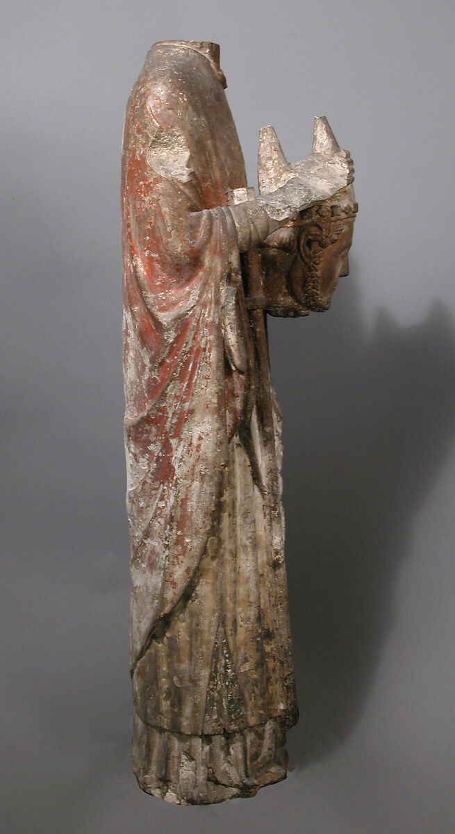 Saint Firmin Holding His Head, Limestone and paint, French
