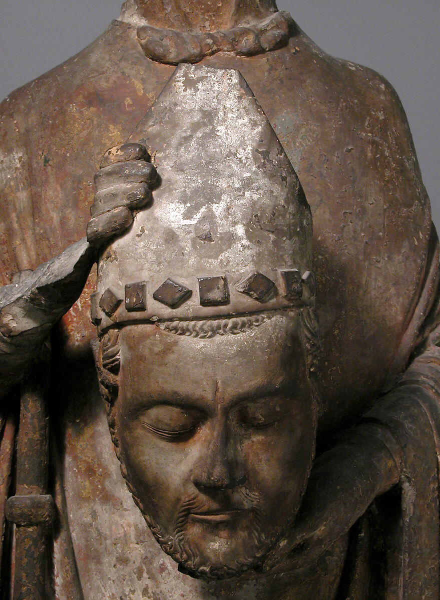 Saint Firmin Holding His Head, Limestone and paint, French