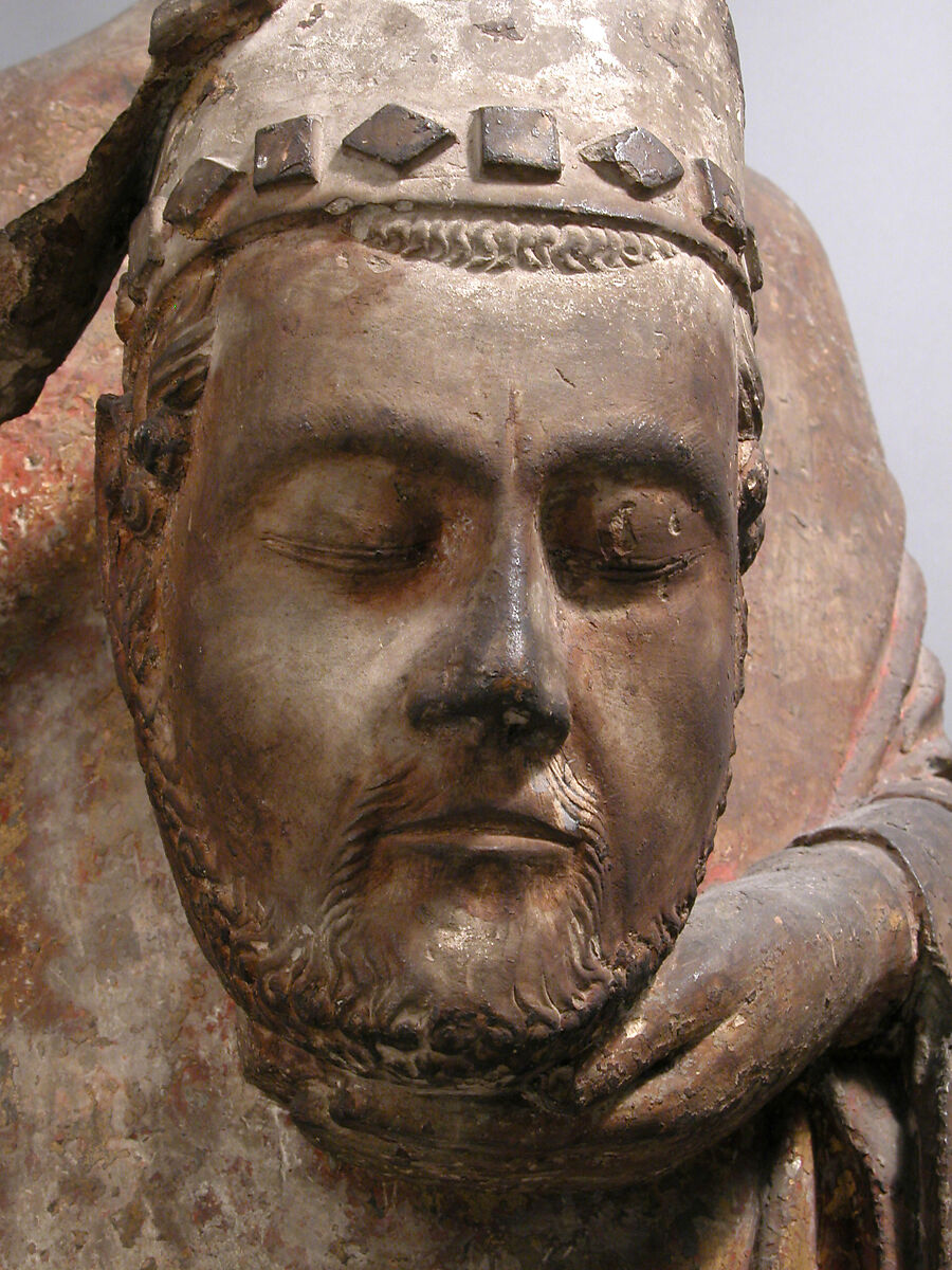 Saint Firmin Holding His Head, Limestone and paint, French