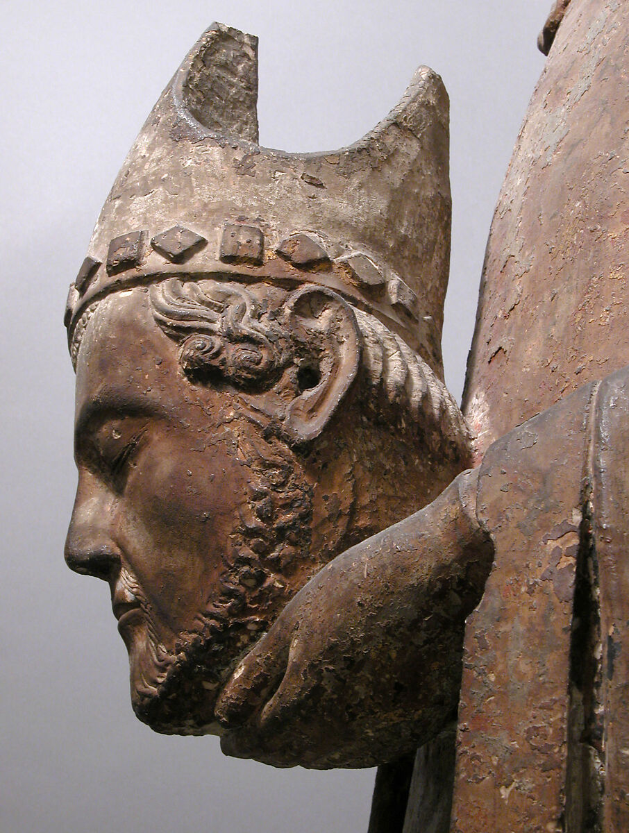 Saint Firmin Holding His Head, Limestone and paint, French