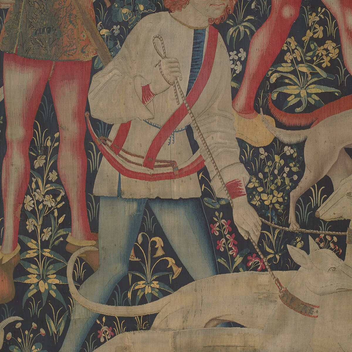 The Hunters Enter the Woods (from the Unicorn Tapestries), Wool warp, wool, silk, silver, and gilt wefts, French (cartoon)/South Netherlandish (woven)