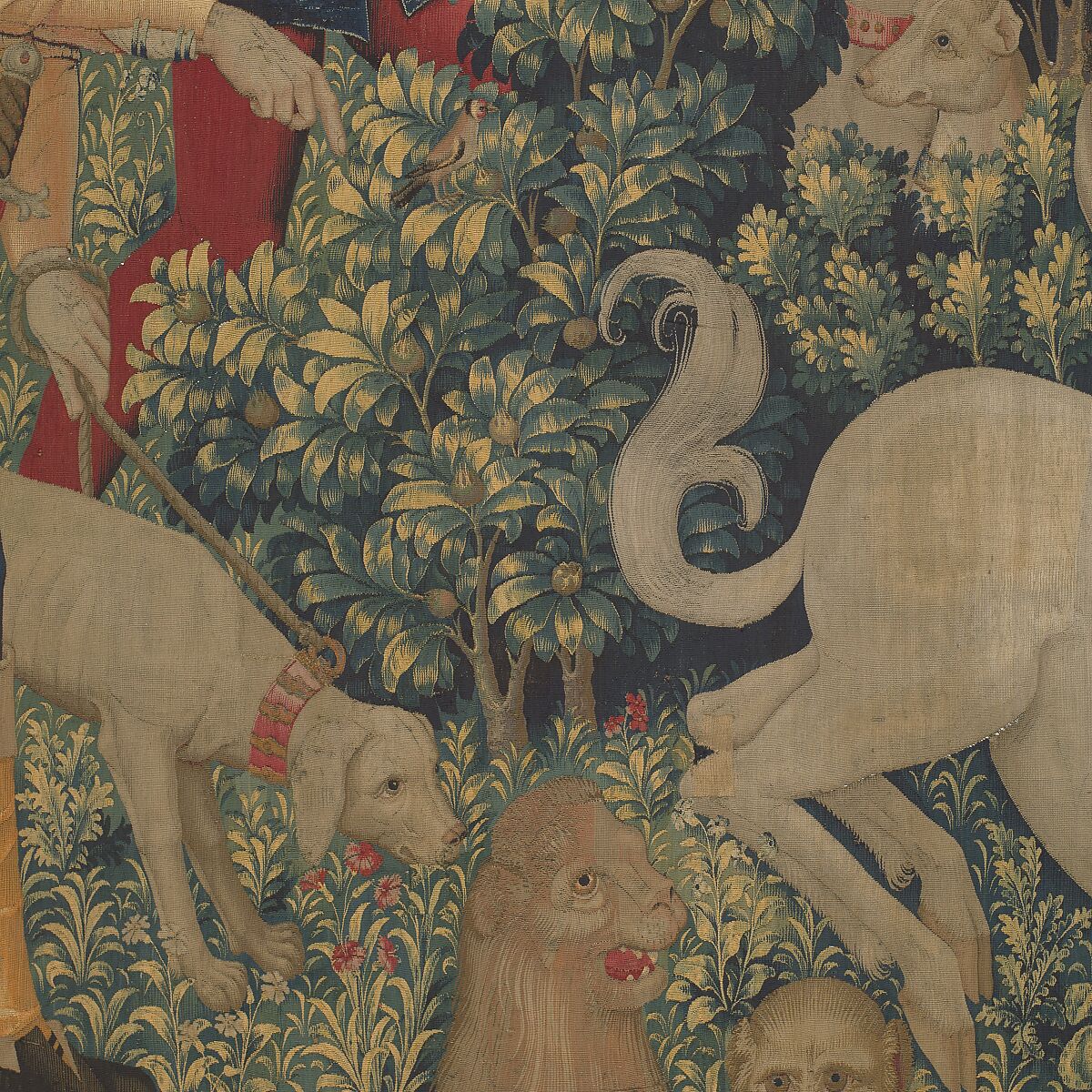 The Unicorn Purifies Water (from the Unicorn Tapestries), Wool warp with wool, silk, silver, and gilt wefts, French (cartoon)/South Netherlandish (woven)