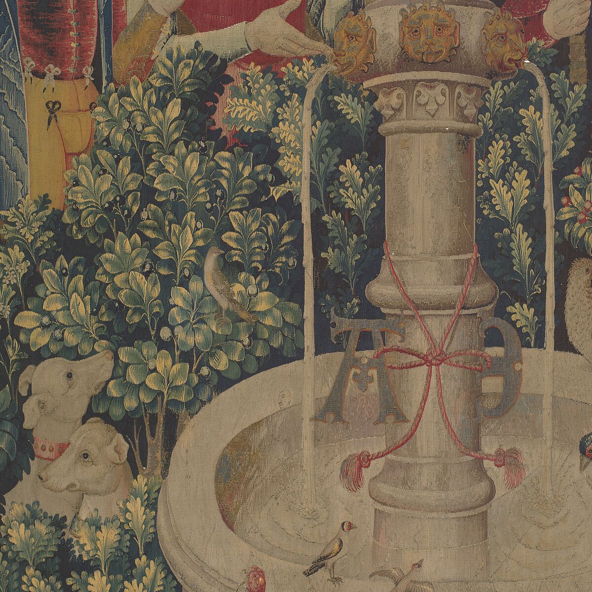 The Unicorn Purifies Water (from the Unicorn Tapestries), Wool warp with wool, silk, silver, and gilt wefts, French (cartoon)/South Netherlandish (woven)
