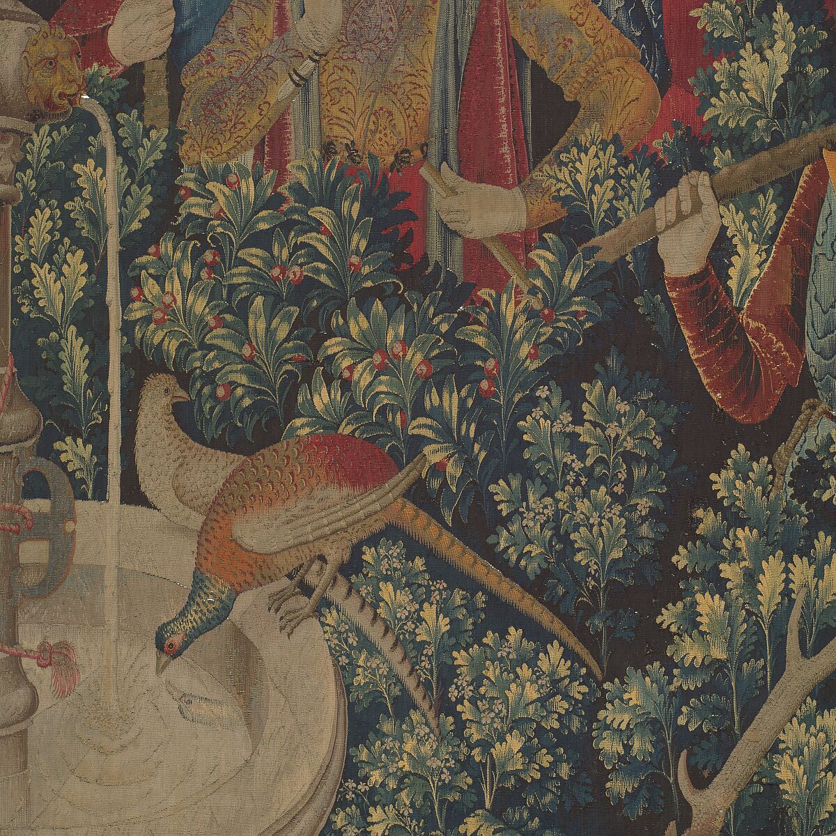 The Unicorn Purifies Water (from the Unicorn Tapestries), Wool warp with wool, silk, silver, and gilt wefts, French (cartoon)/South Netherlandish (woven)