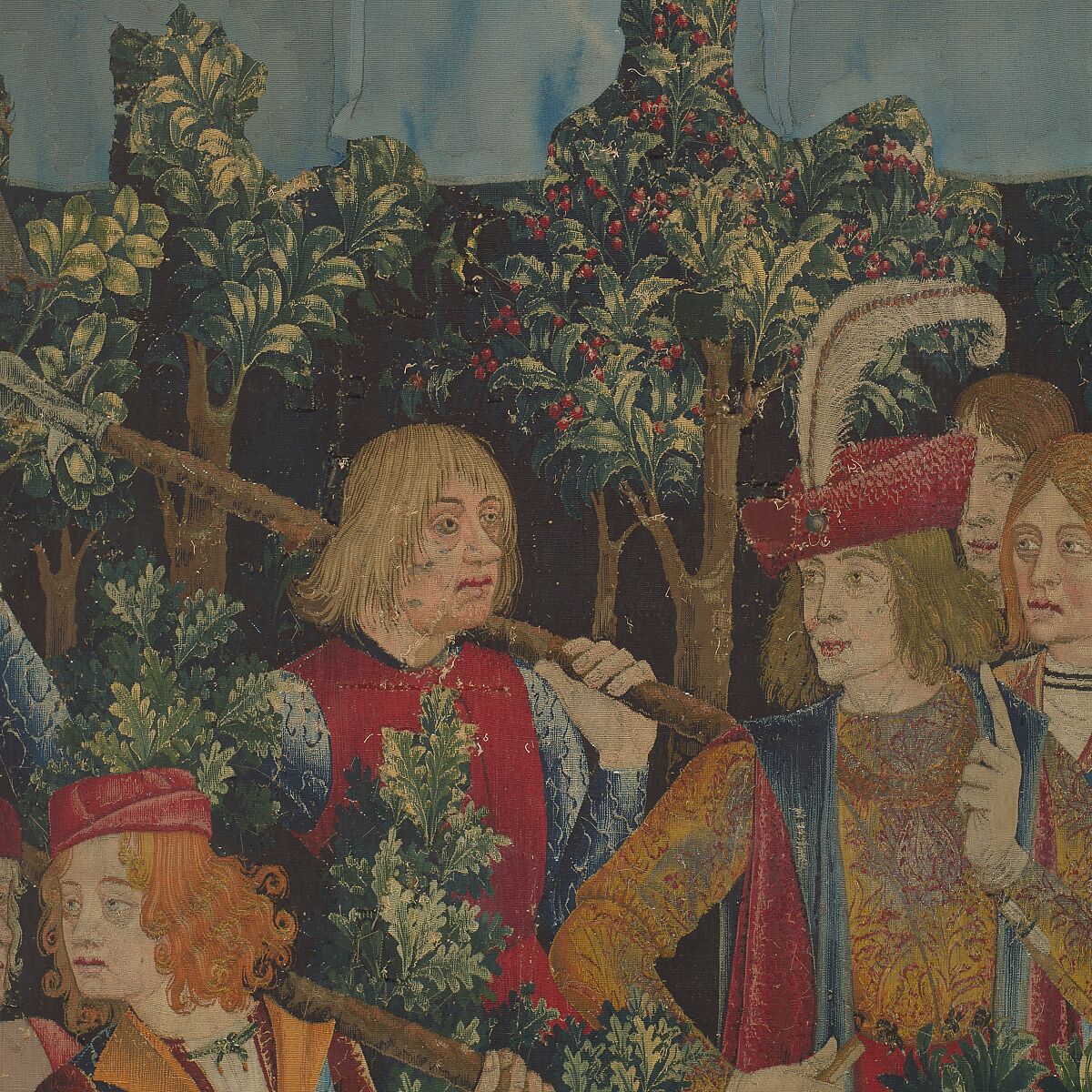 The Unicorn Purifies Water (from the Unicorn Tapestries), Wool warp with wool, silk, silver, and gilt wefts, French (cartoon)/South Netherlandish (woven)