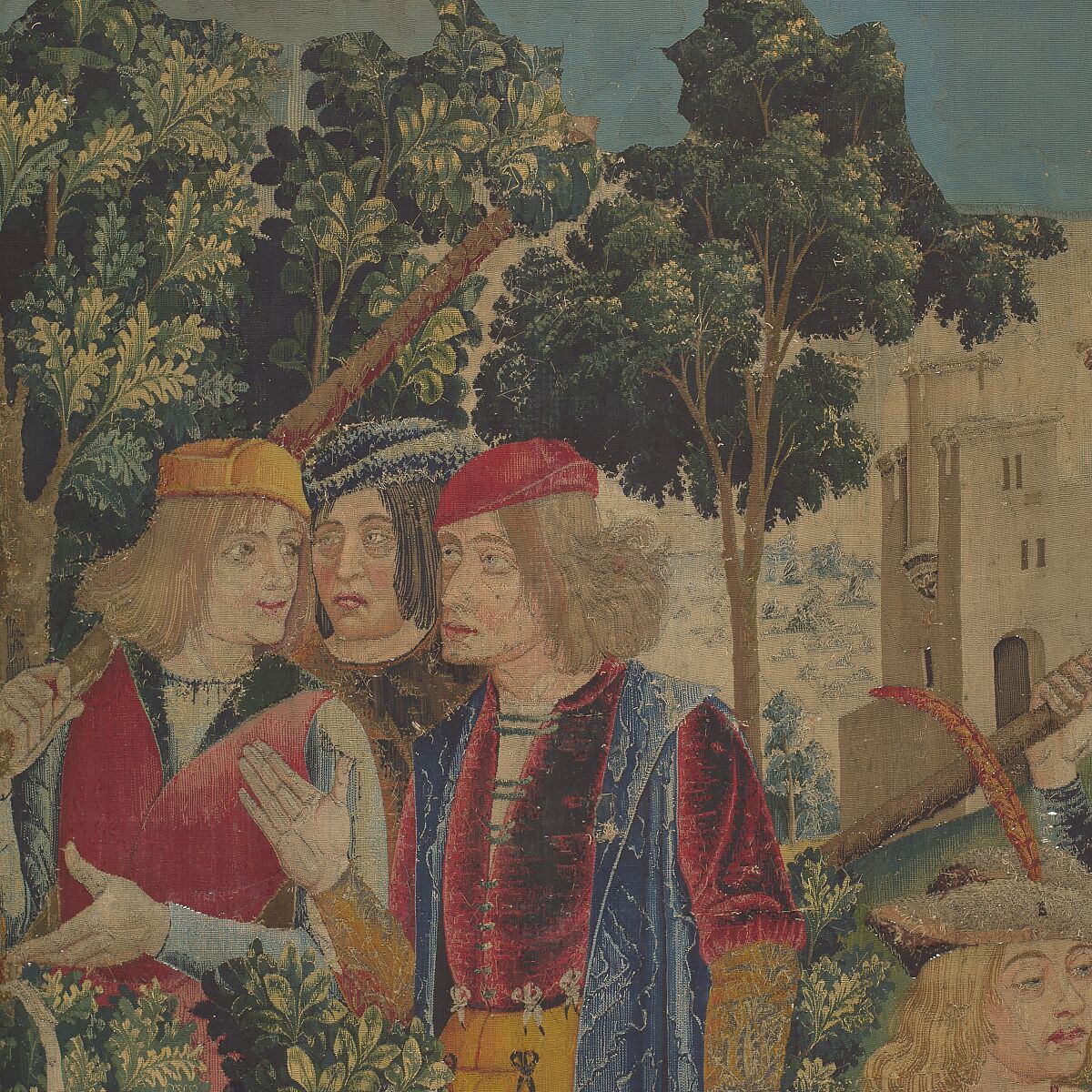 The Unicorn Purifies Water (from the Unicorn Tapestries), Wool warp with wool, silk, silver, and gilt wefts, French (cartoon)/South Netherlandish (woven)