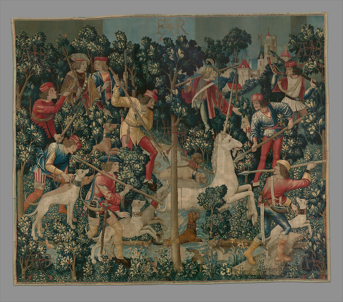 The Unicorn Crosses a Stream (from the Unicorn Tapestries)