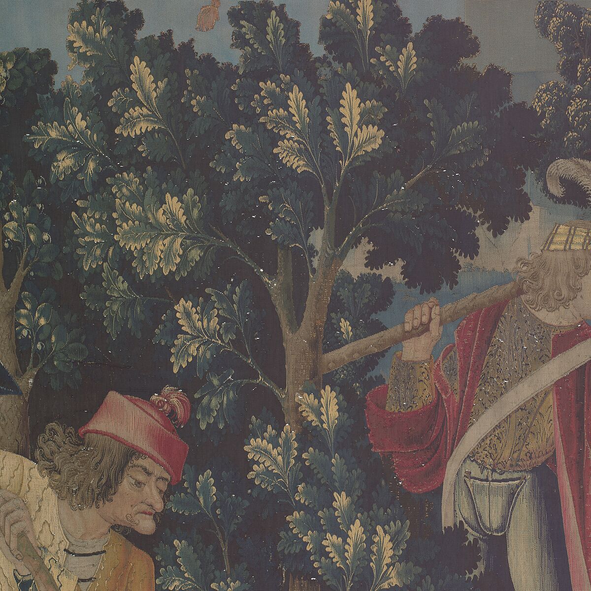 The Unicorn Crosses a Stream (from the Unicorn Tapestries), Wool warp with wool, silk, silver, and gilt wefts, French (cartoon)/South Netherlandish (woven)