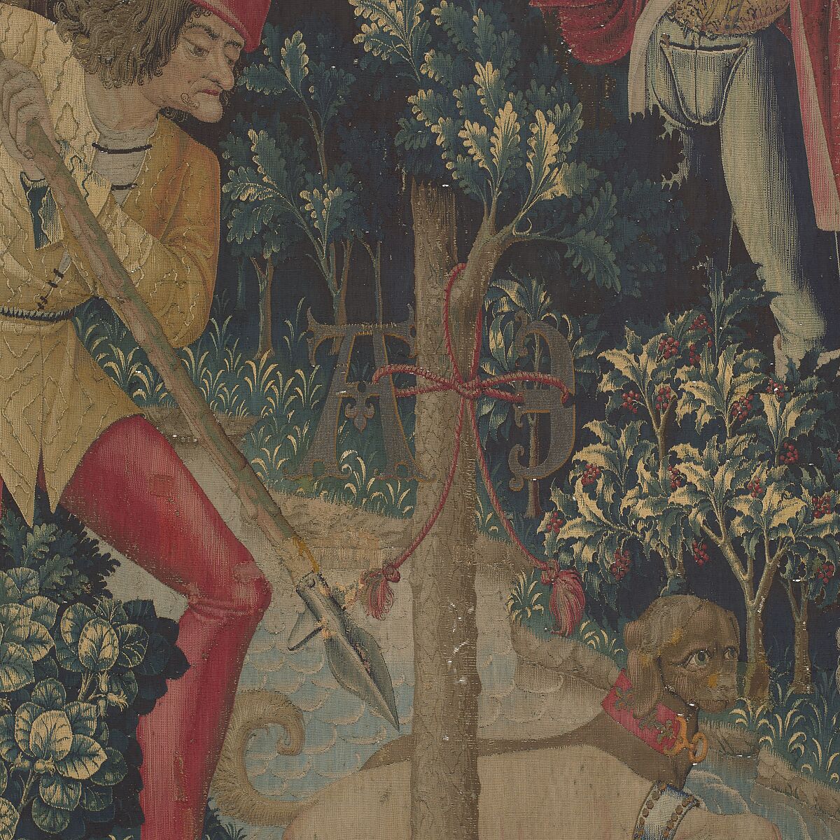 The Unicorn Crosses a Stream (from the Unicorn Tapestries), Wool warp with wool, silk, silver, and gilt wefts, French (cartoon)/South Netherlandish (woven)