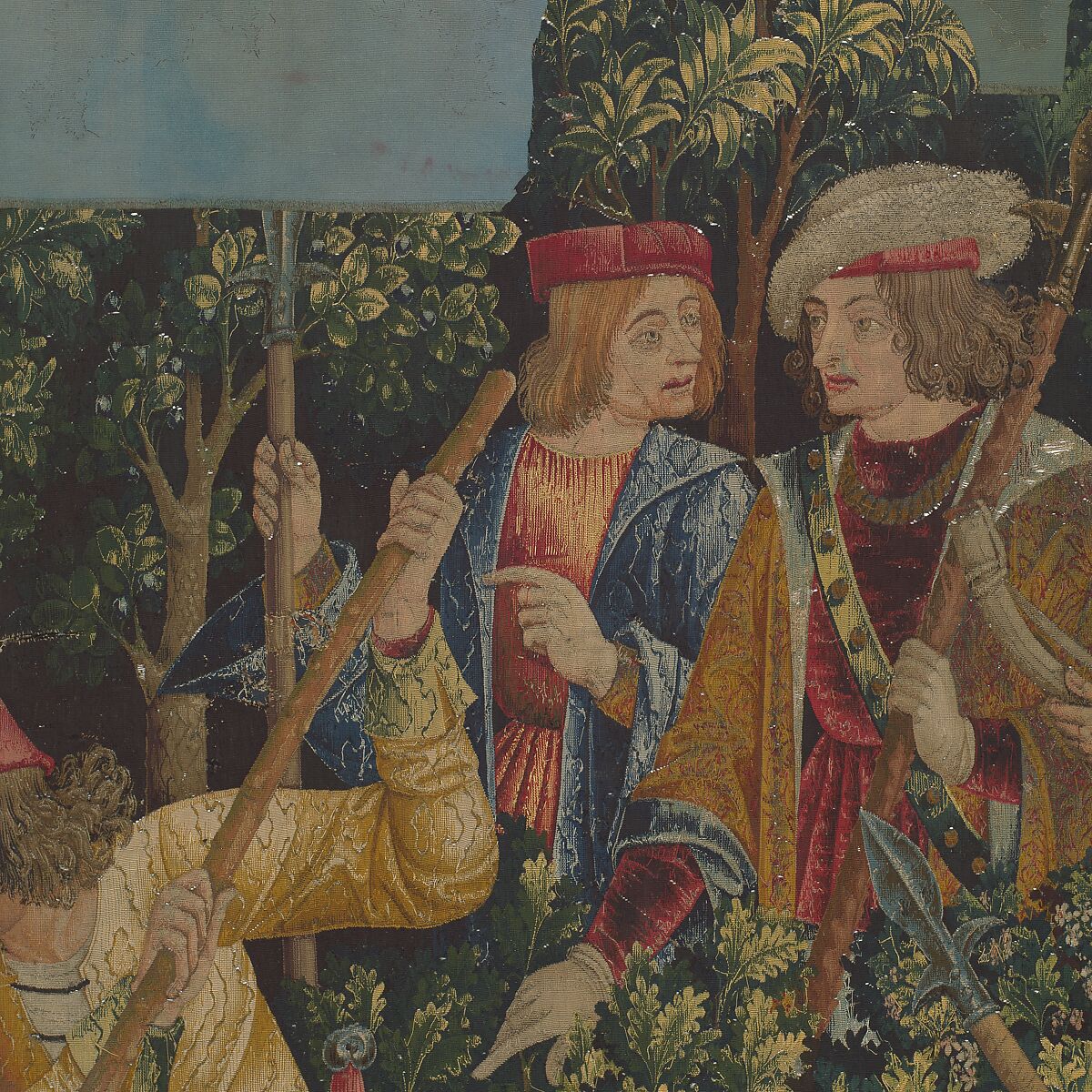 The Unicorn Crosses a Stream (from the Unicorn Tapestries), Wool warp with wool, silk, silver, and gilt wefts, French (cartoon)/South Netherlandish (woven)