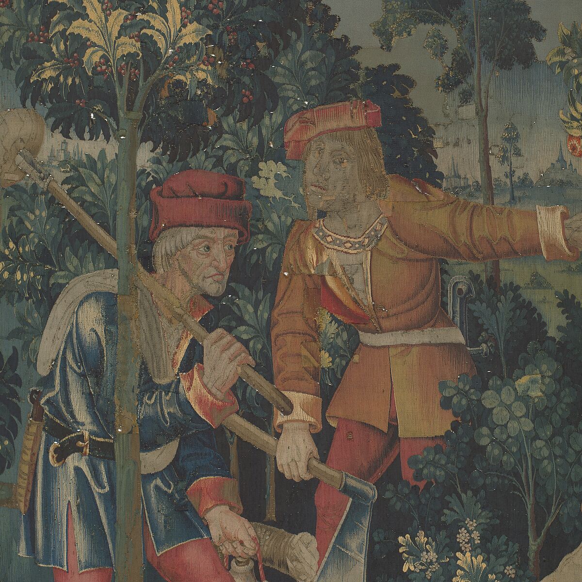 The Unicorn Defends Himself (from the Unicorn Tapestries), Wool warp with wool, silk, silver, and gilt wefts, French (cartoon)/South Netherlandish (woven)