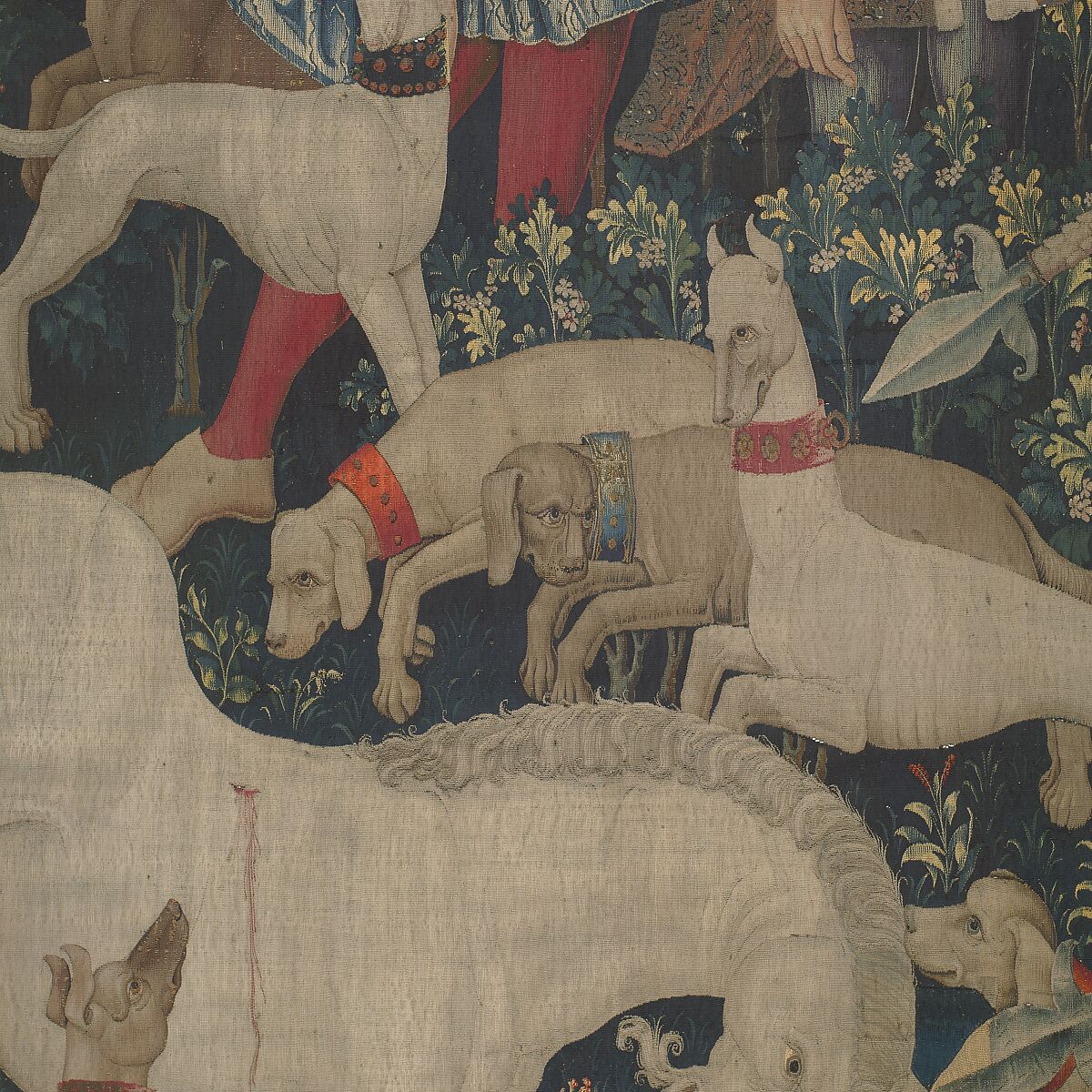 The Unicorn Defends Himself (from the Unicorn Tapestries), Wool warp with wool, silk, silver, and gilt wefts, French (cartoon)/South Netherlandish (woven)