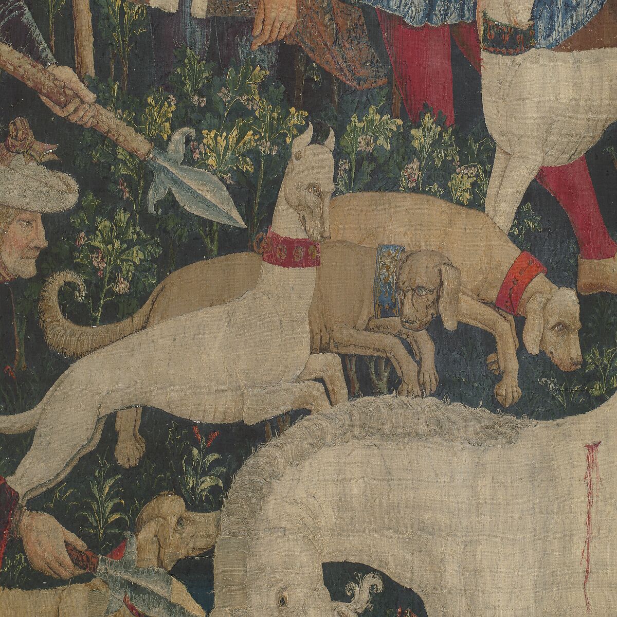 The Unicorn Defends Himself (from the Unicorn Tapestries), Wool warp with wool, silk, silver, and gilt wefts, French (cartoon)/South Netherlandish (woven)