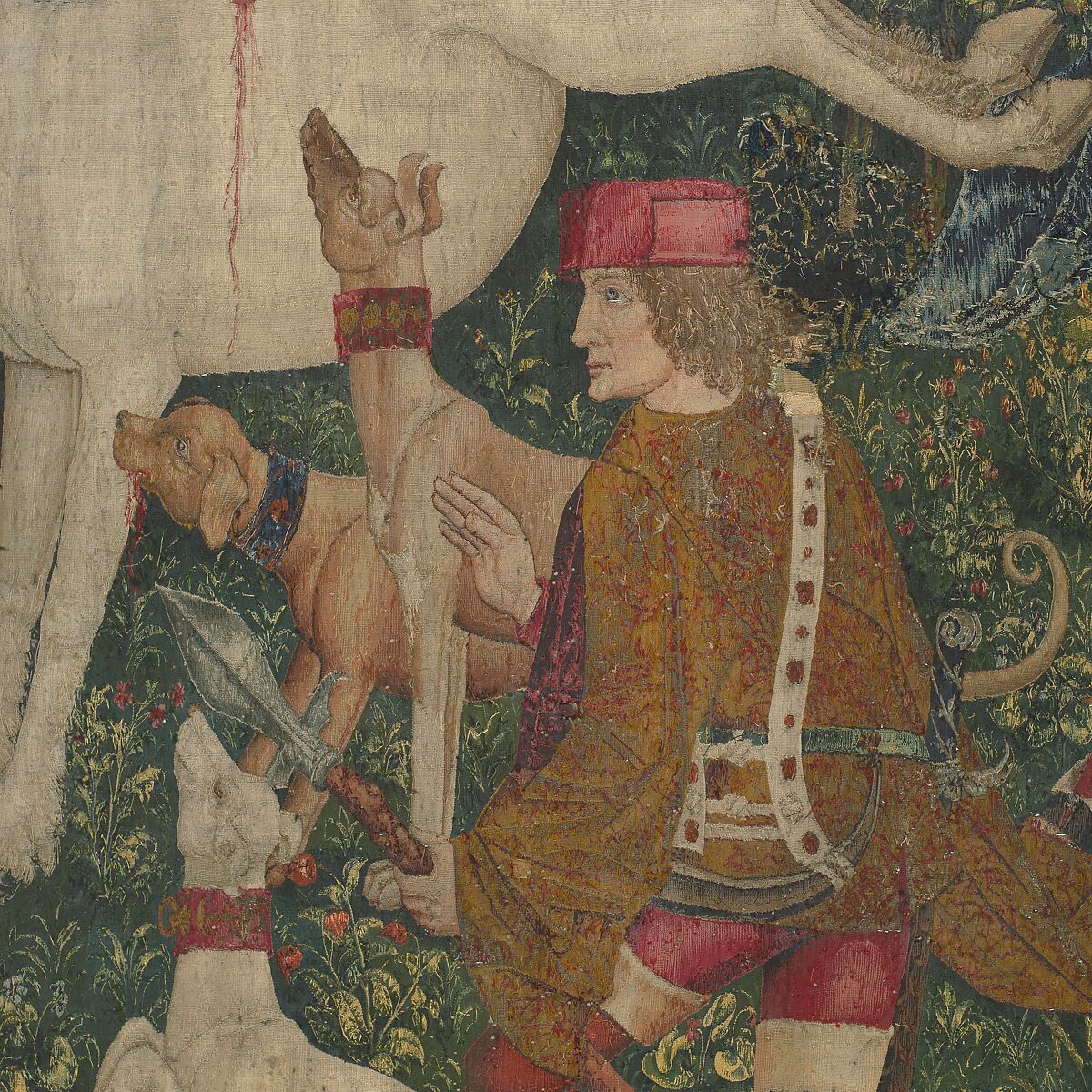 The Unicorn Defends Himself (from the Unicorn Tapestries), Wool warp with wool, silk, silver, and gilt wefts, French (cartoon)/South Netherlandish (woven)