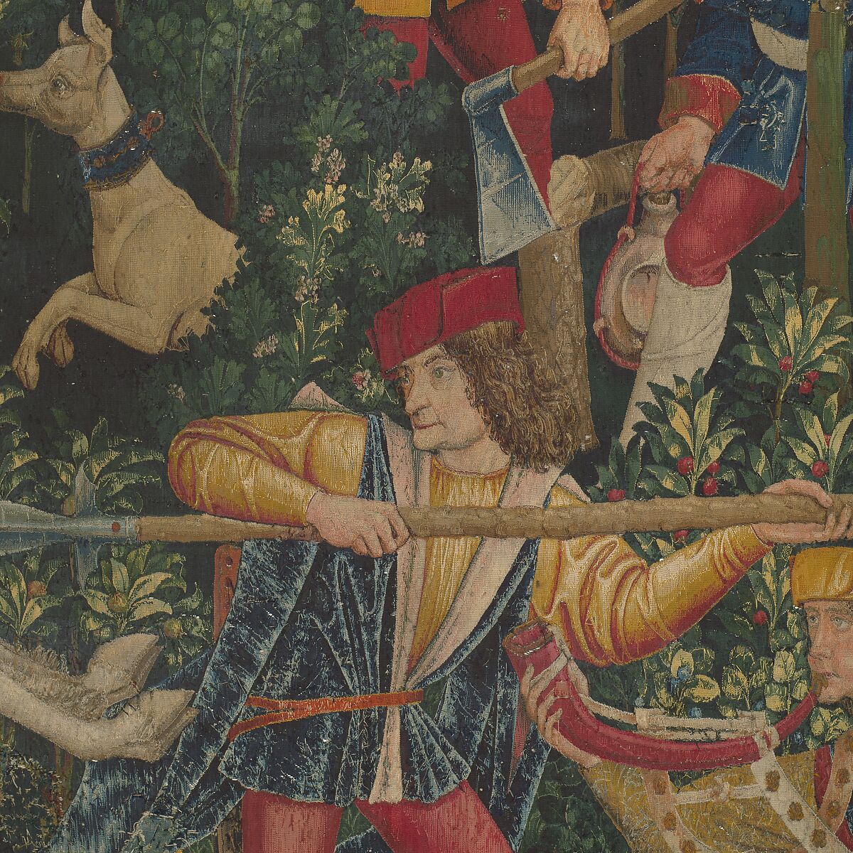 The Unicorn Defends Himself (from the Unicorn Tapestries), Wool warp with wool, silk, silver, and gilt wefts, French (cartoon)/South Netherlandish (woven)