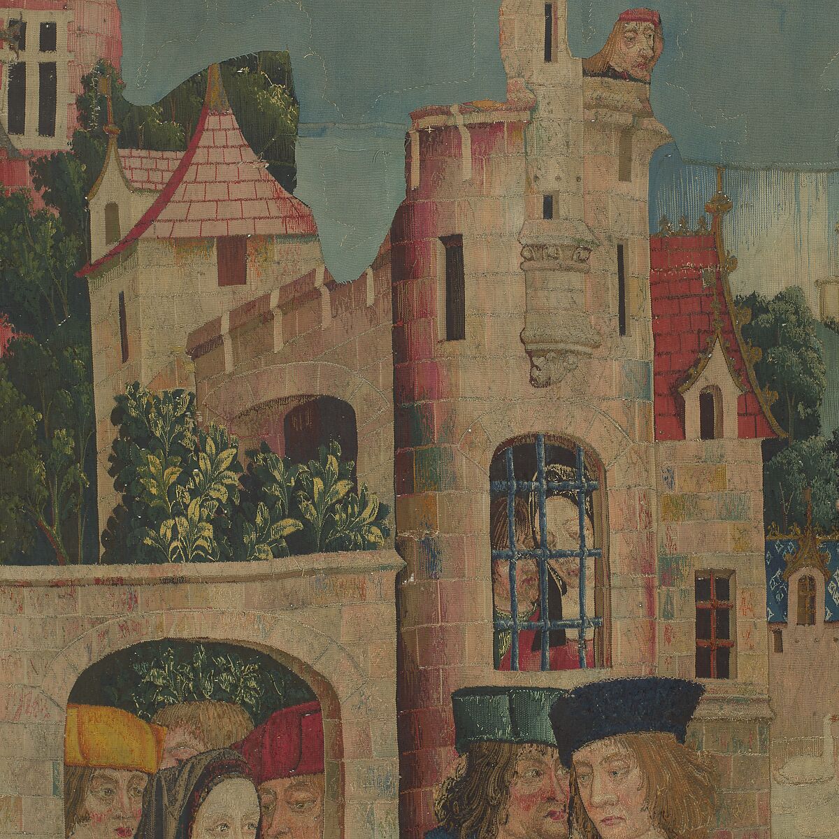 The Hunters Return to the Castle (from the Unicorn Tapestries), Wool warp with wool, silk, silver, and gilt wefts, French (cartoon)/South Netherlandish (woven)