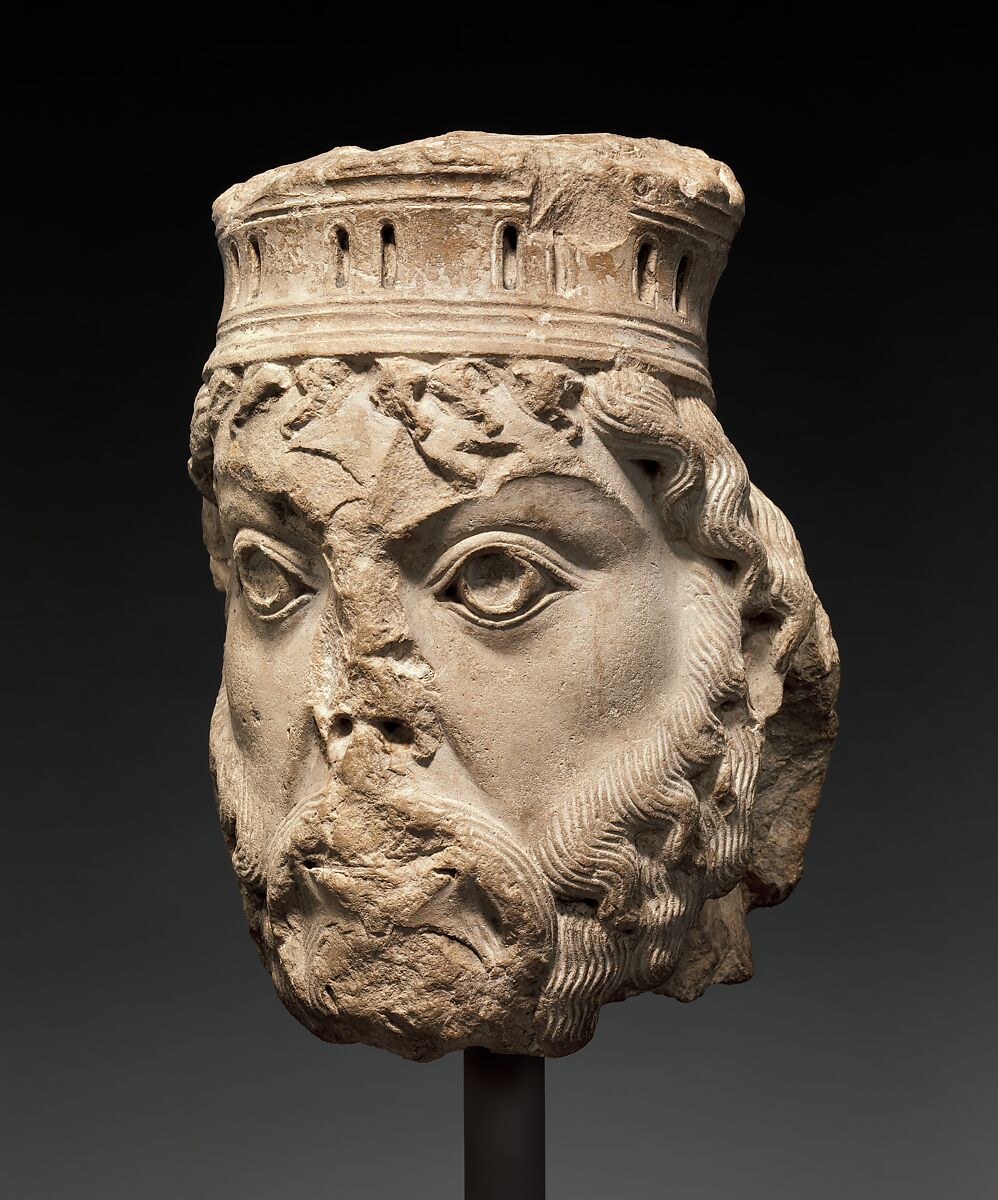 Head of King David, Limestone, light fine-grained, French