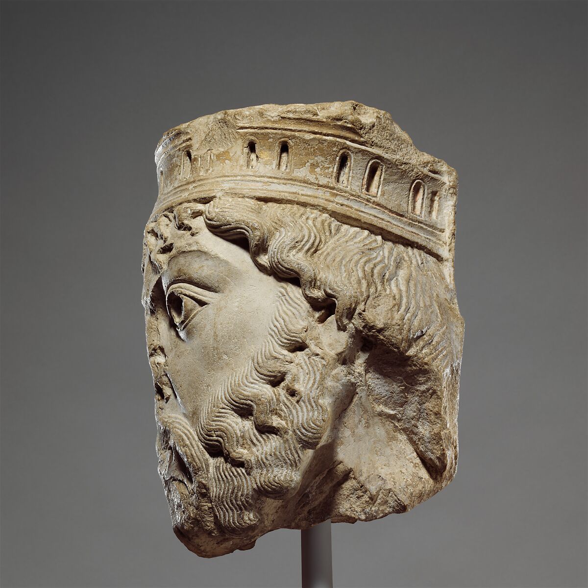 Head of King David, Limestone, light fine-grained, French