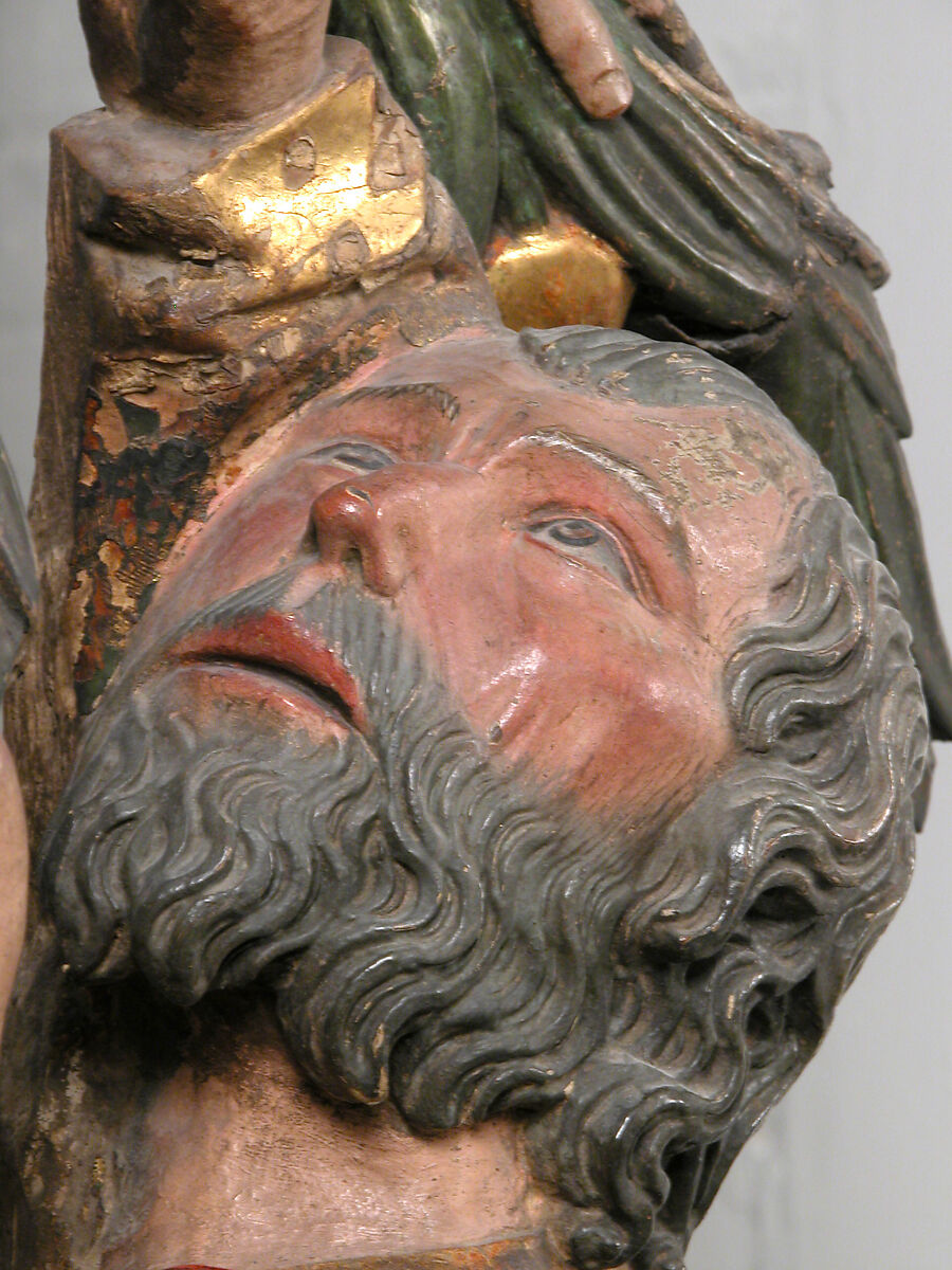 The Miracle of the Palm Tree on the Flight to Egypt, Walnut, gesso, paint, and gilding, Spanish