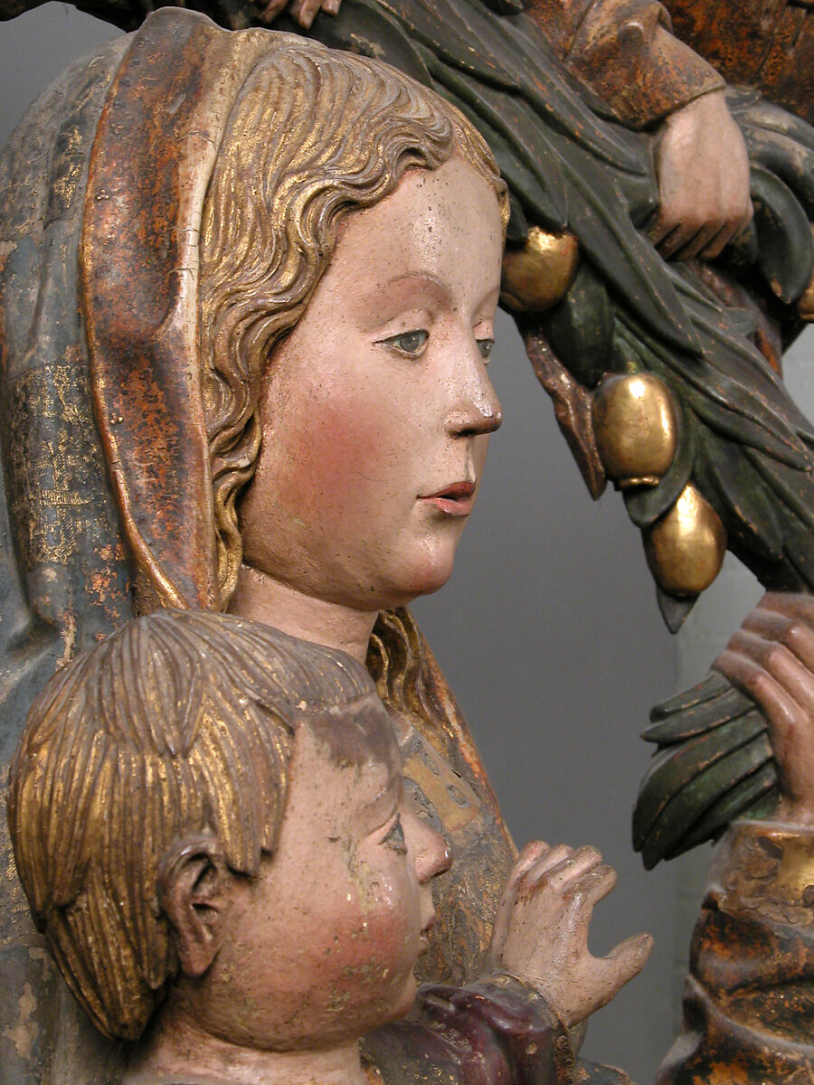 The Miracle of the Palm Tree on the Flight to Egypt, Walnut, gesso, paint, and gilding, Spanish