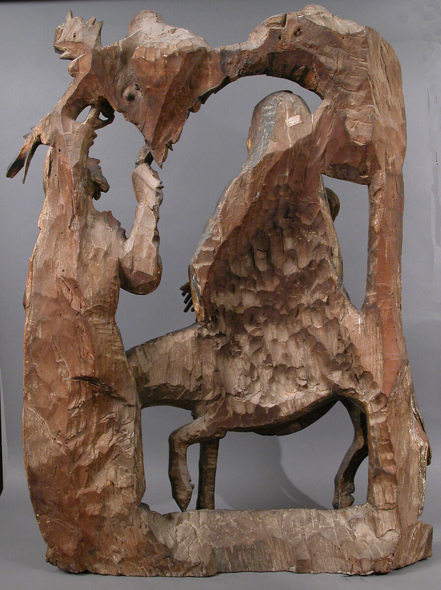 The Miracle of the Palm Tree on the Flight to Egypt, Walnut, gesso, paint, and gilding, Spanish