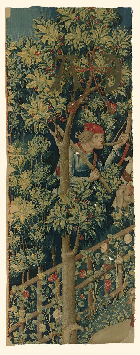 The Unicorn Surrenders to a Maiden (from the Unicorn Tapestries), Wool warp with wool, silk, silver, and gilt wefts, French (cartoon)/South Netherlandish (woven)