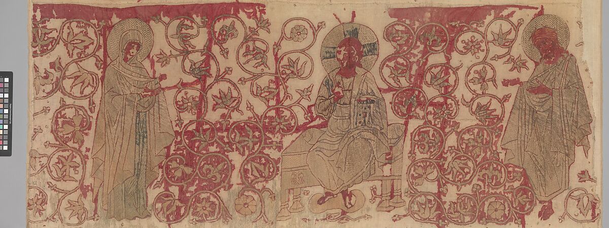 Altar Frontal with Deesis, Silk and metal thread, Eastern European (Romanian (?))