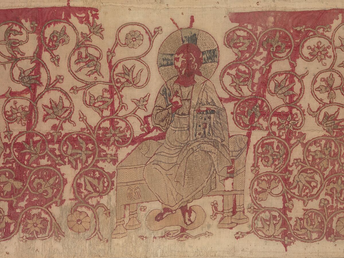 Altar Frontal with Deesis, Silk and metal thread, Eastern European (Romanian (?))