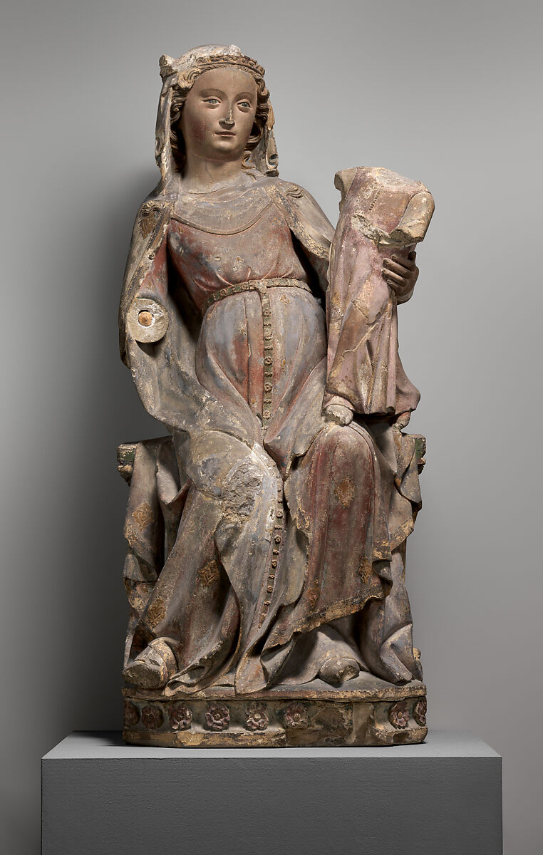 Virgin and Child, Limestone with polychromy, French 